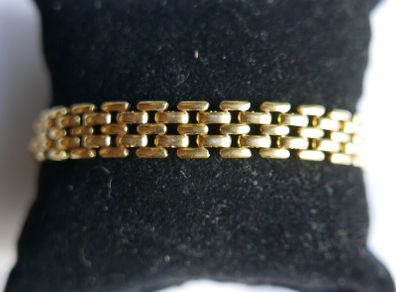 18Ct Gold Plated Bracelet Bangle L-8"  11,6g
