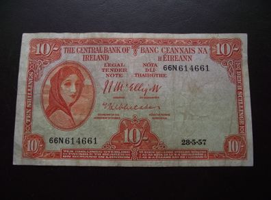 The Central Bank of Ireland. Lady Lavery 10 shillings (1957) #4