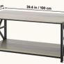 Farmhouse Coffee Table, Rectangle with Open Storage Compartmen Image 3
