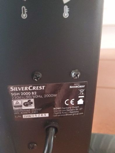 Silvercrest 2000W Glass Panel Heater