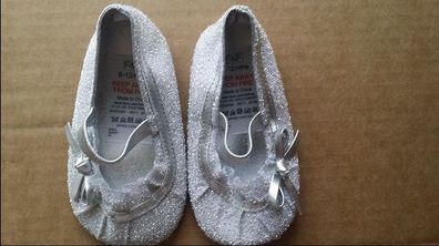 Brand new F&F silver glitter little girl flats age 6-12 months Postage included
