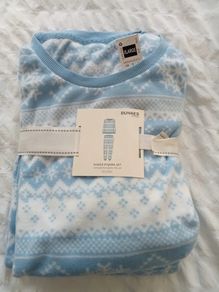 Blue Fair Isle Microfleece Pyjama Set, Size XL
