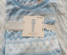 Blue Fair Isle Microfleece Pyjama Set, Size XL