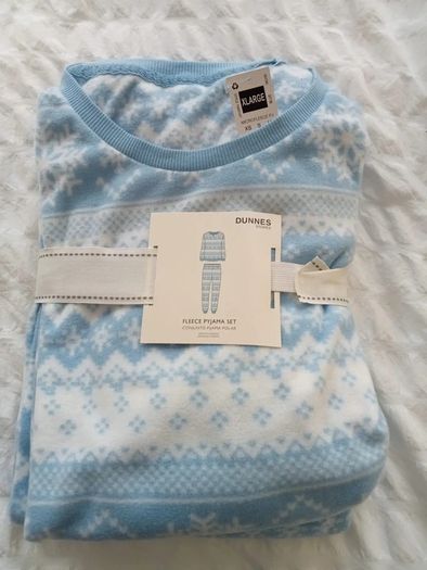 Blue Fair Isle Microfleece Pyjama Set, Size XL