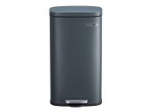 Trash can 30 L smoke grey trash can for the kitchen, 30 L waste bin with pedal, pedal bin with plastic inner bucket, hinged lid, softclose, odour-proof and hygienic, smoke grey