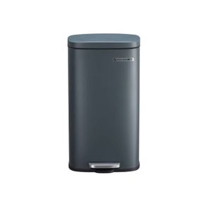 Trash can 30 L smoke grey trash can for the kitchen, 30 L waste bin with pedal, pedal bin with plastic inner bucket, hinged lid, softclose, odour-proof and hygienic, smoke grey