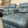 Zara Blue L Shape Chaser Recliner Sofa Image 5