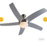 Qazqa Cool 52 ceiling fan silver, with light and remote Image 5