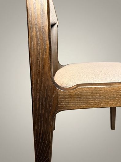 Set of 4 Mid-Century Danish Stained Oak Dining Chairs attributed to Erik Buch.