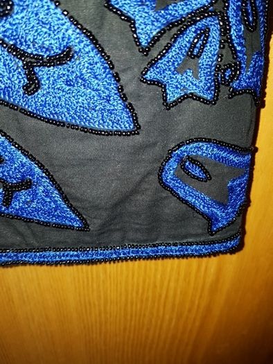 French Connection size uk8-10 black and blue beaded dress
