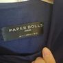 Navy colour block dress with pink and cream detail Image 5