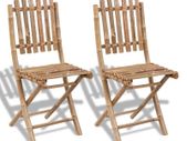Folding Garden Chairs 2 pcs Bamboo