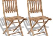 Folding Garden Chairs 2 pcs Bamboo