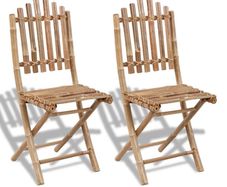 Folding Garden Chairs 2 pcs Bamboo