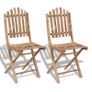 Folding Garden Chairs 2 pcs Bamboo Image 5