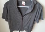 Grey Only Cropped Zip-Up