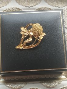 "Forest Fairy" vintage Art Nouveau-style brooch.