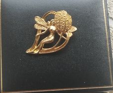 "Forest Fairy" vintage Art Nouveau-style brooch.