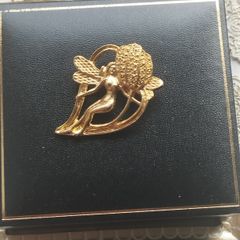 "Forest Fairy" vintage Art Nouveau-style brooch.