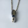 Two Tone 9ct Gold 0.06ct Diamonds and Sapphire Pendant Image 4