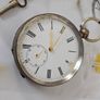 Early 1800s Antique Silver Swiss Made Pocket Watch Key watch Image 3