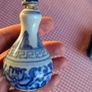 A,small blue-and-white porcelain scent bottle, snuff bottle, or miniature decorative flask Image 2
