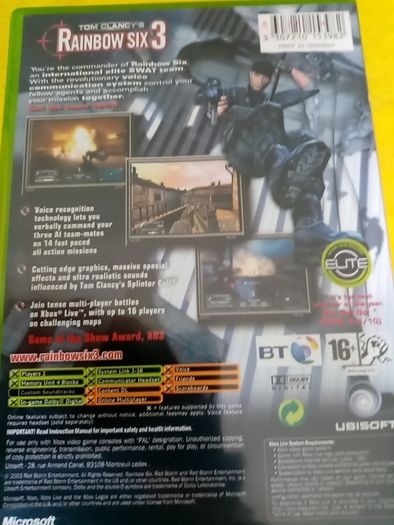 Rainbow Six 3 Xbox & Xbox 360 Games