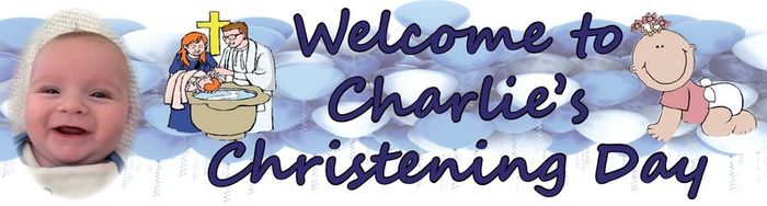 Personalized Christening Party Banner with photos