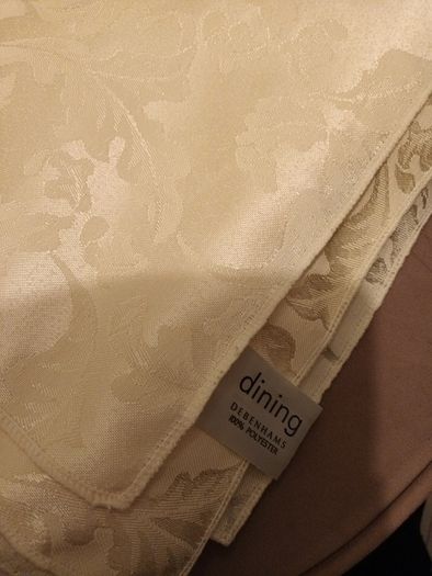 Cream embossed Table cloth