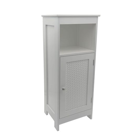 Slim White Storage Cabinet Narrow Freestanding Bathroom & Hallway Unit