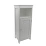 Slim White Storage Cabinet Narrow Freestanding Bathroom & Hallway Unit Image 3