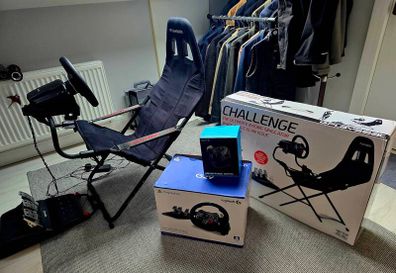 Complete Steering Wheel & Racing Sim Chair Setup for PlayStation 4/5 & PC (Logitech G29 wheel + Original Playseat Chair) - Updated photos
