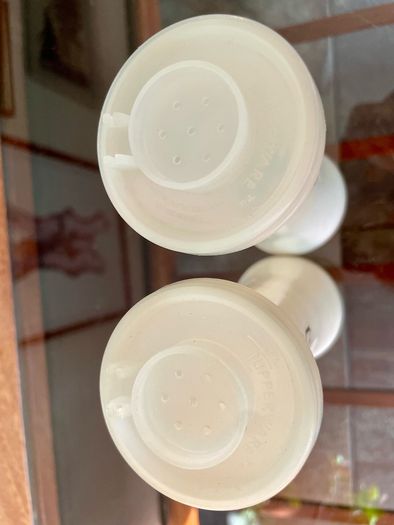 Vintage Tall 1970s MCM Atomic Retro Tupperware Salt and Pepper Shakers