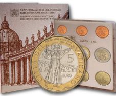 Vatican Brilliant Uncirculated Euro Coin 2025 - Includes 5 Euro Bimetallic Coin 20th Anniv Death of Saint John Paul II
