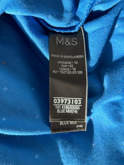 MARKS & SPENCER Ladies Blue Sleeved Polka Dot Top