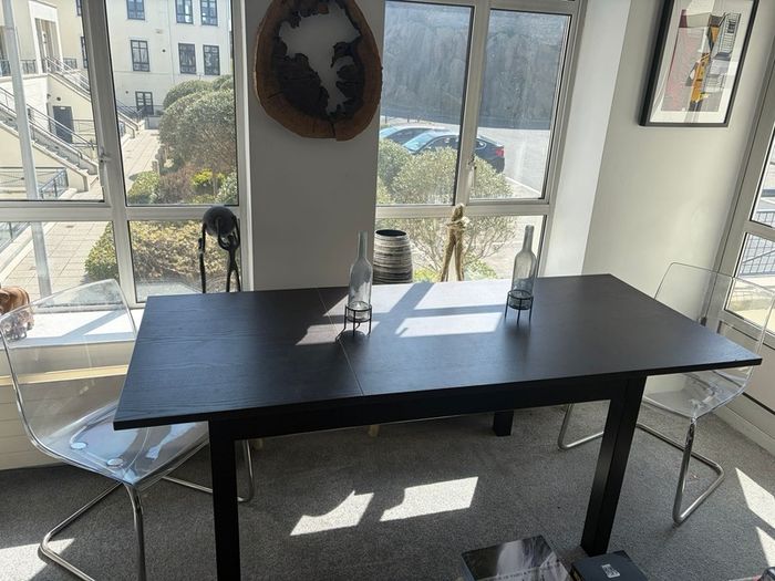 Extendable black ikea dining table