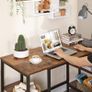 Desk Computer Desk Office Table with 4 Shelves Large Table Top Study Home Office Industrial Design Vintage Brown-Black Image 4