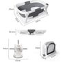 Foldable Baby Bath Tub with Digital Thermometer Collapsible Newborn Bathtub with Soft Cushion Mesh Support Net Anti-Slip Portable Travel Spa for Infants Toddlers 0 to 3 Year Grey Star Image 3