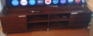 Solid wood TV stand for up to 65 inch TV as new