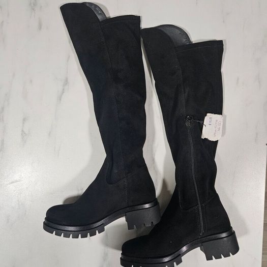 Tamaris knee high block heel suede boots RRP 90 euro new & boxed