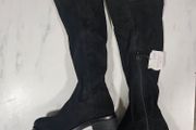 Tamaris knee high block heel suede boots RRP 90 euro new &amp; boxed