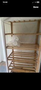 Canvas covered shelf unit