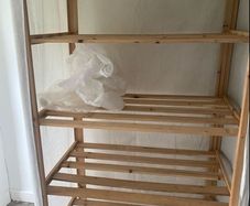 Canvas covered shelf unit
