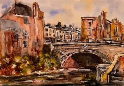 baggot street bridge watercolour