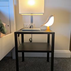night stand and table lamp