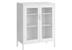 Multipurpose Cabinet with Grid Doors, Filing Cabinet, Storage Cabinet, 3 Levels, Each Shelf Holds up to 25 kg, for Kitchen, Hallway, Living Room,