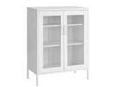 Multipurpose Cabinet with Grid Doors, Filing Cabinet, Storage Cabinet, 3 Levels, Each Shelf Holds up to 25 kg, for Kitchen, Hallway, Living Room,