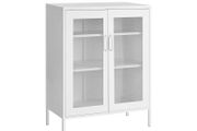 Multipurpose Cabinet with Grid Doors, Filing Cabinet, Storage Cabinet, 3 Levels, Each Shelf Holds up to 25 kg, for Kitchen, Hallway, Living Room,