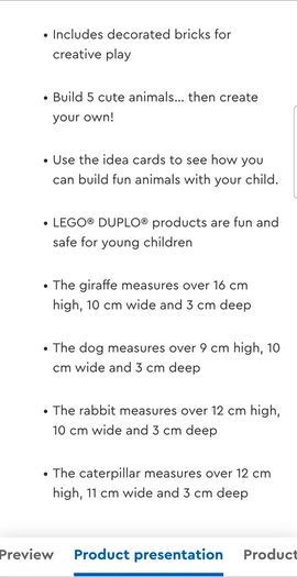 LEGO Duplo Creative Animals 10573