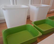 2 x Extra large and 3 x small Ikea Trofast toy storage boxes